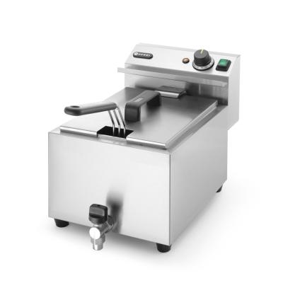 Ruční fritéza s vypouštěcím kohoutem, 8 l, HENDI, Profi Line, 8L, Světle šedá, 230V/3500W, 305x515x(H)354mm | 209202